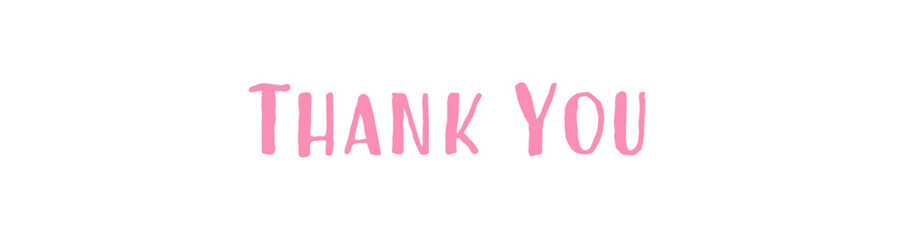 Handwritten Thank You banner on Transparent Background Vector Illustration	
