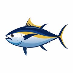 atuna fish water on the white background