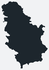 Serbia map. Just a simple border map. Shape of the country. Flat blank Serbia outline. Vector boundary illustration.