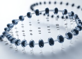 A detailed representation of a DNA model for educational purposes.