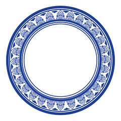 Round frame pattern floral design. ring shape. botanical, natural theme. for decoration, wallpaper, background, home decor, ceramic, fabric, tile. circular border.