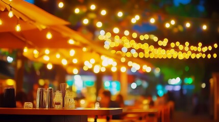 Outdoor bar restaurant featuring a lively ambiance.