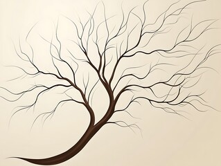 Obraz premium Minimal Tree Line Art Design