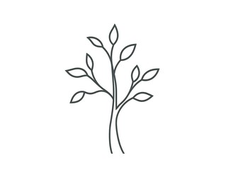 Simplified Tree Line Art