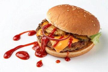 burger, isolated on white background