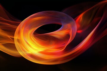 A black hole pulling in surreal glowing shapes and colors.