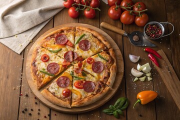 italian pizza, close-up, black background