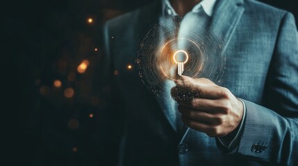 digital key for electronic cyber security check in business , authentication and authorization. High quality photo