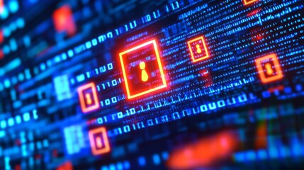 Obraz premium Understanding cybersecurity threats through digital imagery is essential in today's tech-driven world.