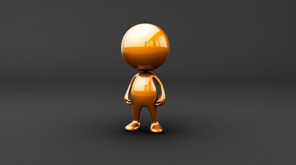 Striking 3d render of a man with vivid orange hair against black background