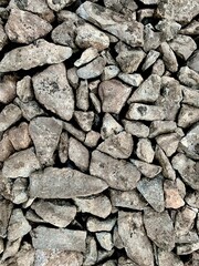 Top view of the split stones that are flattened