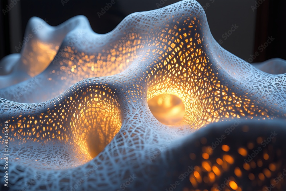 Poster A glowing data stream forming intricate 3D shapes