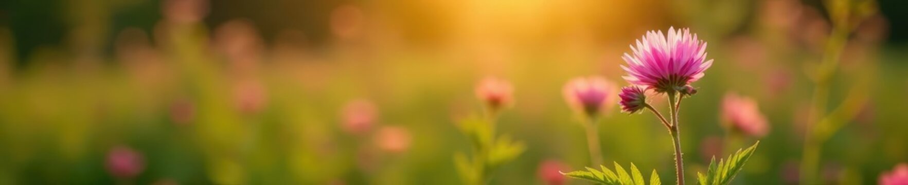 sprig of Ononis Arvensis with pink blooms in sunlight, sunlight, shadow, wildflower
