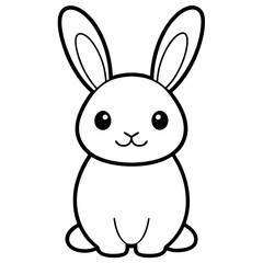 Rabbit cartoon animal cute kawaii doodle coloring page drawing