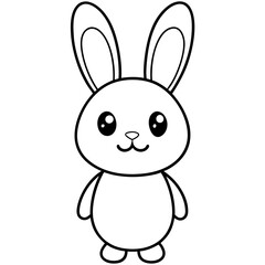 Rabbit cartoon animal cute kawaii doodle coloring page drawing