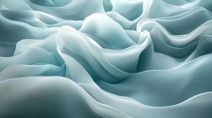 Obraz premium Flowing Pastel Blue Fabric Texture Background