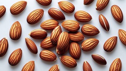 Fresh Almond Isolated on White Background with Natural Brown Shell and Nutrient-Rich Nut