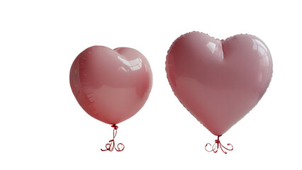heart shaped balloons. pink ball on a transparent background