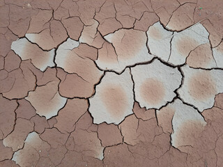 Dry and cracked soil texture. The ground is cracked and dry.Global warming concept