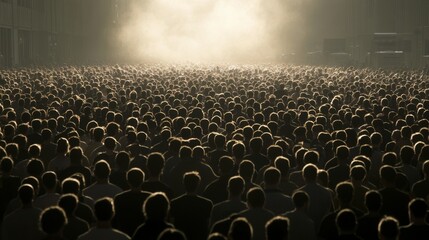 Huge crowd of people at an outdoor concert, viewed from above.