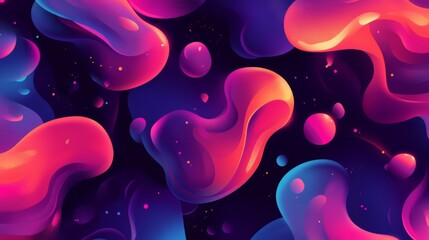 Abstract Colorful Fluid Shapes Graphic Design
