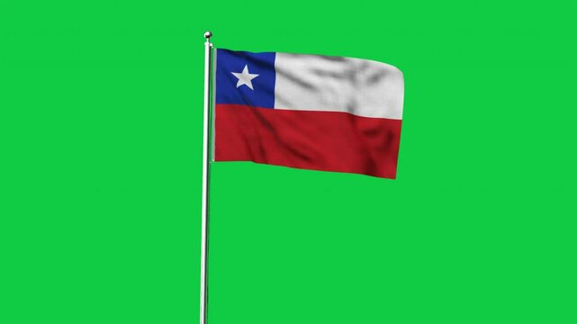 High detailed flag of Chile. National Chile flag. South America. 3D Render.