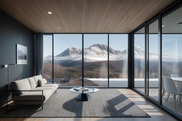  Mountain view from modern house 