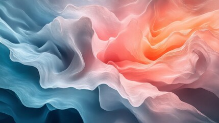 Obraz premium Abstract Draped Fabric Texture in Soft Pastel Shades