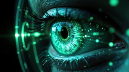 Internet Security - Eye with Digital Information