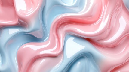 Abstract Pink and Blue Swirling Cream Texture