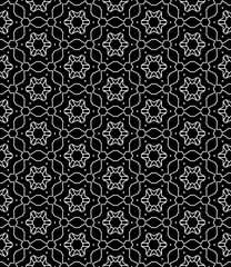 Black and white seamless abstract pattern. Background and backdrop. Grayscale ornamental design.