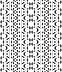 Black and white seamless abstract pattern. Background and backdrop. Grayscale ornamental design.
