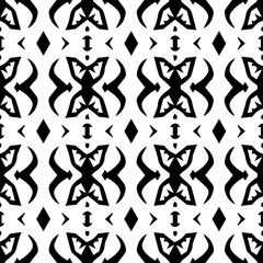 Black and white seamless abstract pattern. Background and backdrop. Grayscale ornamental design.