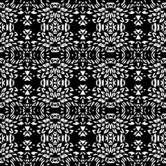 Black and white seamless abstract pattern. Background and backdrop. Grayscale ornamental design.