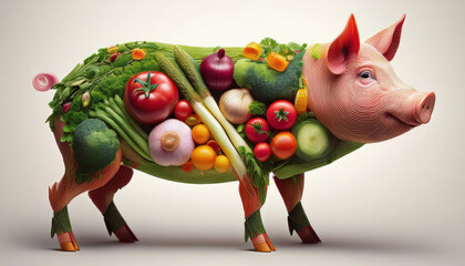 Schwein aus Gemüse - Konzept für vegetarische und vegane Ernährung
