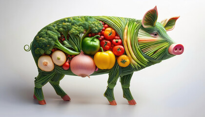 Schwein aus Gemüse - Konzept für vegetarische und vegane Ernährung