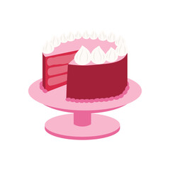 Cake, Birthday cake, Valentine’s Day Vector Illustration