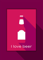 I love beer. Vector illustration. Flat design style