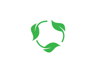 Leaf Icon - Vector Stock Illustration.Recycle and Ecology Icons. Reuse and Refuse Concept. Recycling Package Marks. Vector Illustration.Recycling Environment Label With on White Background.