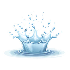 Blue water splash with droplets, fresh and clean. PNG