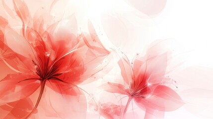 Obraz premium Stunning Abstract Floral Design. Red and Pink Delicate Flowers. Artistic Impressionism
