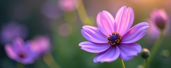 Fototapeta premium Large lavender colored flower blooming in a garden, flowers,