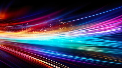 Abstract Futuristic Data Lines. High Speed Bright Light Streaks Representing Internet Technology and Fast Communication in Cyberspace