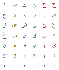 Arabic language color ouline,icon design
