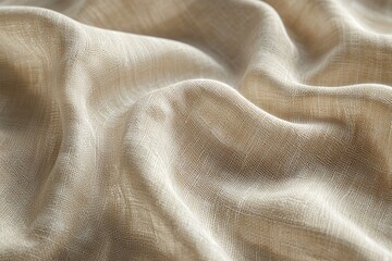Draped Beige Fabric Showing Textured Weave