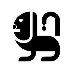 Fototapeta premium MobileRoyal heraldic lions. Black silhouette of rampant lion and griffins for logo or coat of arms. Premium wild animal crest symbols. 