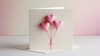Heart-shaped balloons on a greeting card for special occasions crafted with care and creativity