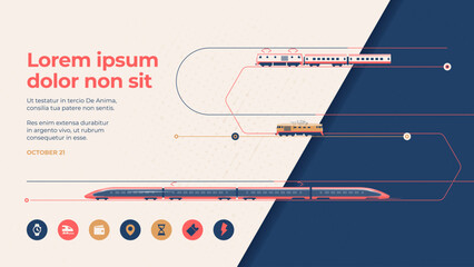 Railway passenger transportation. A cover for a presentation or booklet