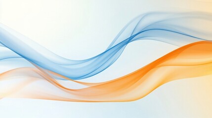 Fototapeta premium Abstract Flowing Waves in Blue and Orange Colors