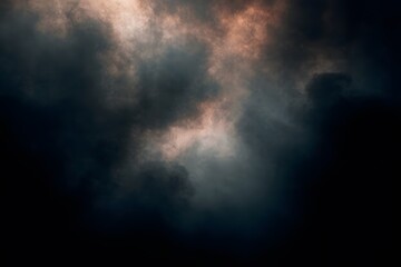 Dark Fog with Muted Orange and Gray Streaks in Ethereal Atmosphere